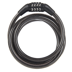 Flexible cable bike lock used for lightweight security and accessory protection in low-risk areas